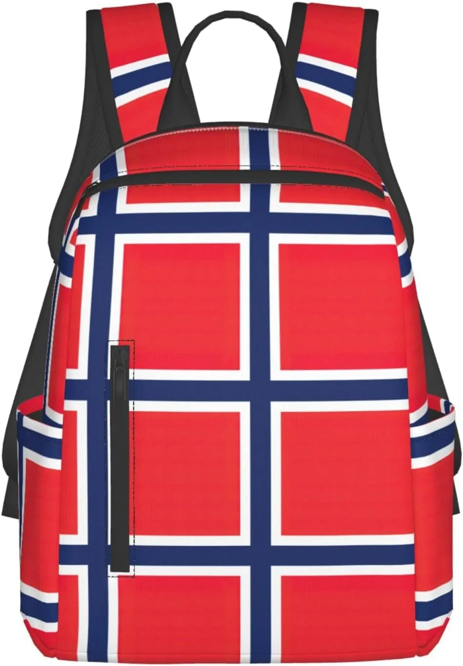 Norwegian Flag Print Laptop Backpack For Women Men Casual Daypack Bookbag For Work Business Outdoor Travel