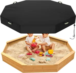 Octagon Sandbox Cover, 420D Oxford Cloth Waterproof Outdoor Sand Box Cover for Kids, Protect Sandbox Sand and Toys(Black,84" X 78" X 9")