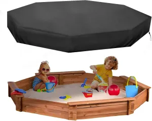 Octagon Sandbox Cover, Outdoor Garden Outdoor Octagon Sand Box Cover, 420D Oxford Cloth Waterproof, Windproof and Dustproof, Suitable for Children's Sandbox Protection (Black,84" X 78" X 9")