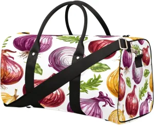 Onion Pattern Travel Duffel Bag for Women Men Foldable Sport Gym Tote Bag Lightweight Waterproof Weekender Overnight Bag for Weekend Holiday Gym Swim Yoga