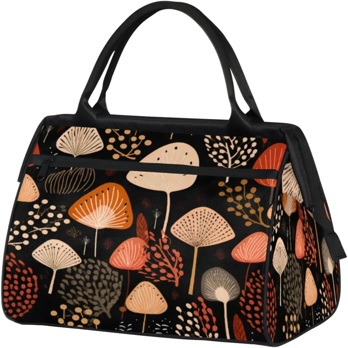 Organic Nature Plant Leaves Travel Duffle Bag, Waterproof Duffel Bag Weekender Overnight Carry On Bag Lightweight Sport Gym Bag for Men Women