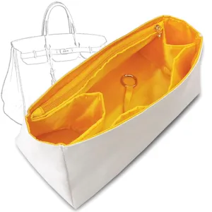 Organizer for Birkin 25,30,35,40,42,45,50, Lightweight Bag Insert, DupontPaper and Satin Silk Liner, 34 Interior Colors(BK 35, Blush)