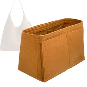Organizer for Brooklyn Shoulder Bag 23 | 28 | 39, Felt Insert with Key Chain, Reinforced Base, Trapezoid Shape (Size 39, GoldBrown)