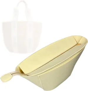 Organizer for Chloe Large Woody Basket Bag, Felt Bag Insert with Top Zipper Cover (LightPurple)