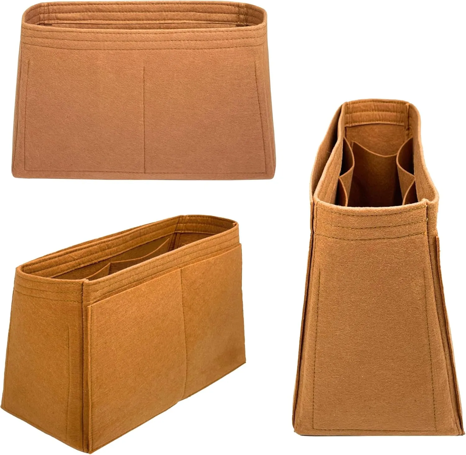 Organizer for Coa.h Soft Empire Carryall (Size 48, Evergreen), Felt Bag Insert for 40/48 with Keychain Hook, Reinforced base