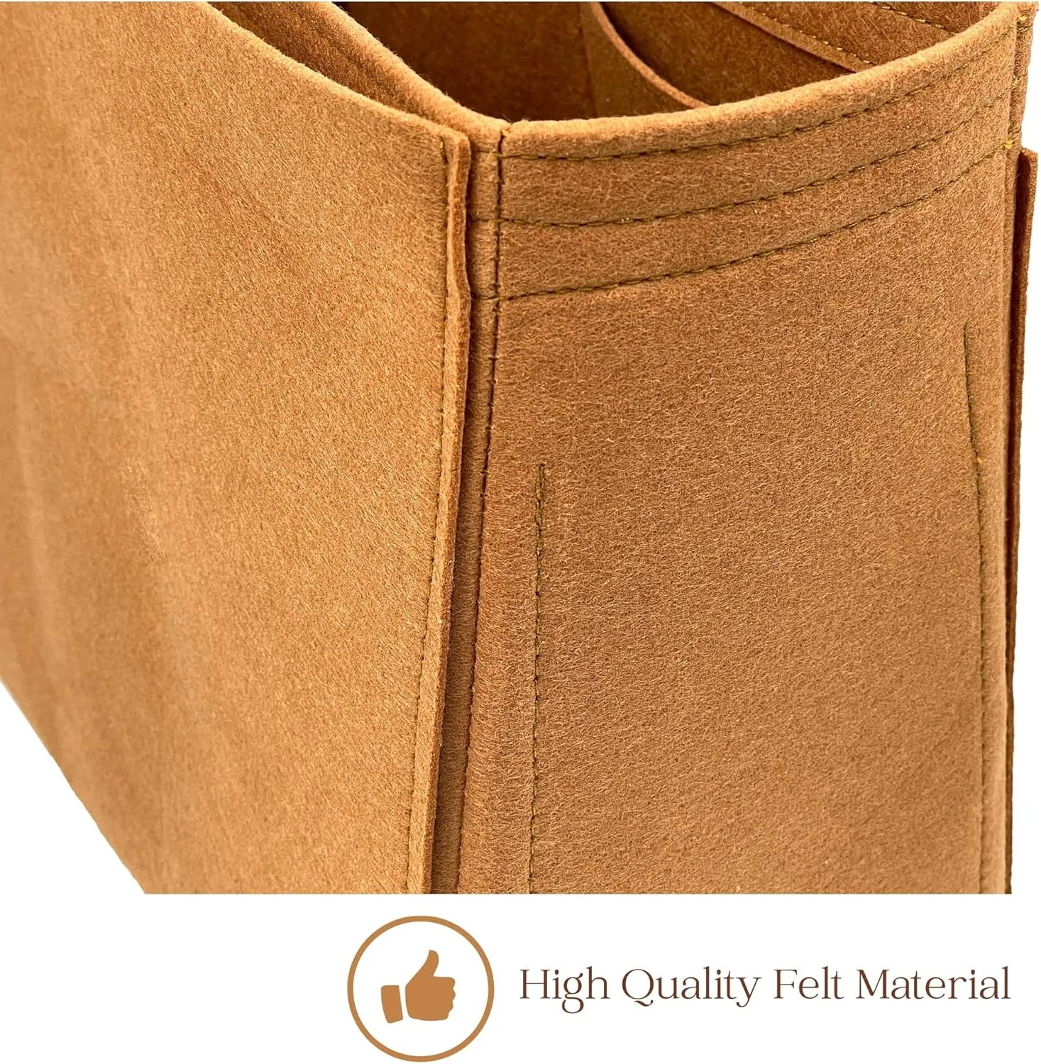 Organizer for Coa.h Soft Empire Carryall (Size 48, Evergreen), Felt Bag Insert for 40/48 with Keychain Hook, Reinforced base