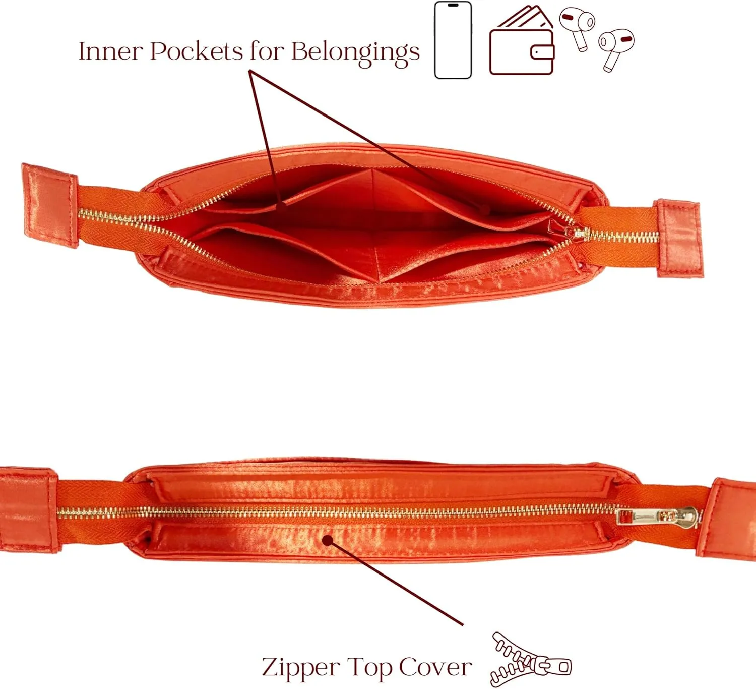 Organizer for Evelyne TPM/16, PM/29, GM/33, TGM/40, Satin Silk Bag Insert (TPM/16cm, Blue)