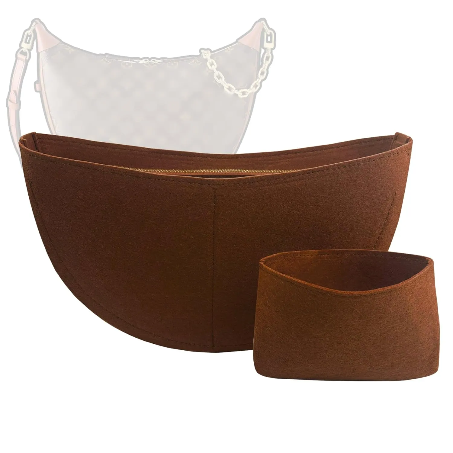 Organizer for Loop Hobo, Felt Bag Insert (Chocolate)