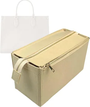 Organizer for OnTheGo PM/MM/GM/BB/East West, Felt Bag Insert with Removable Cover (BB, White)