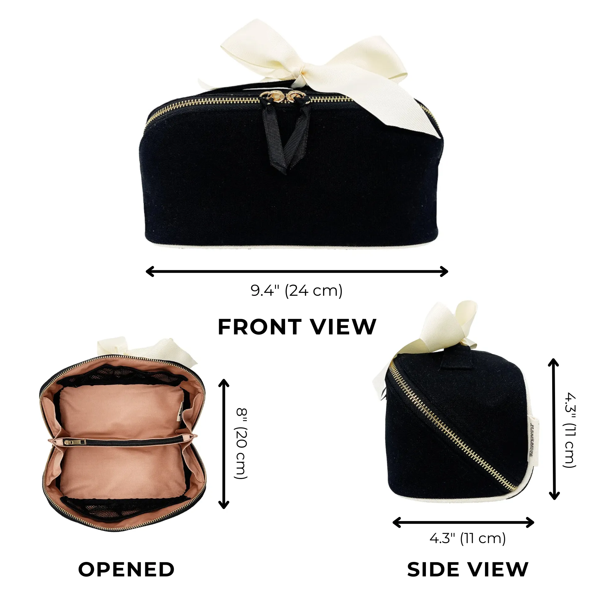 Organizing Makeup Bag, Expandable – Black