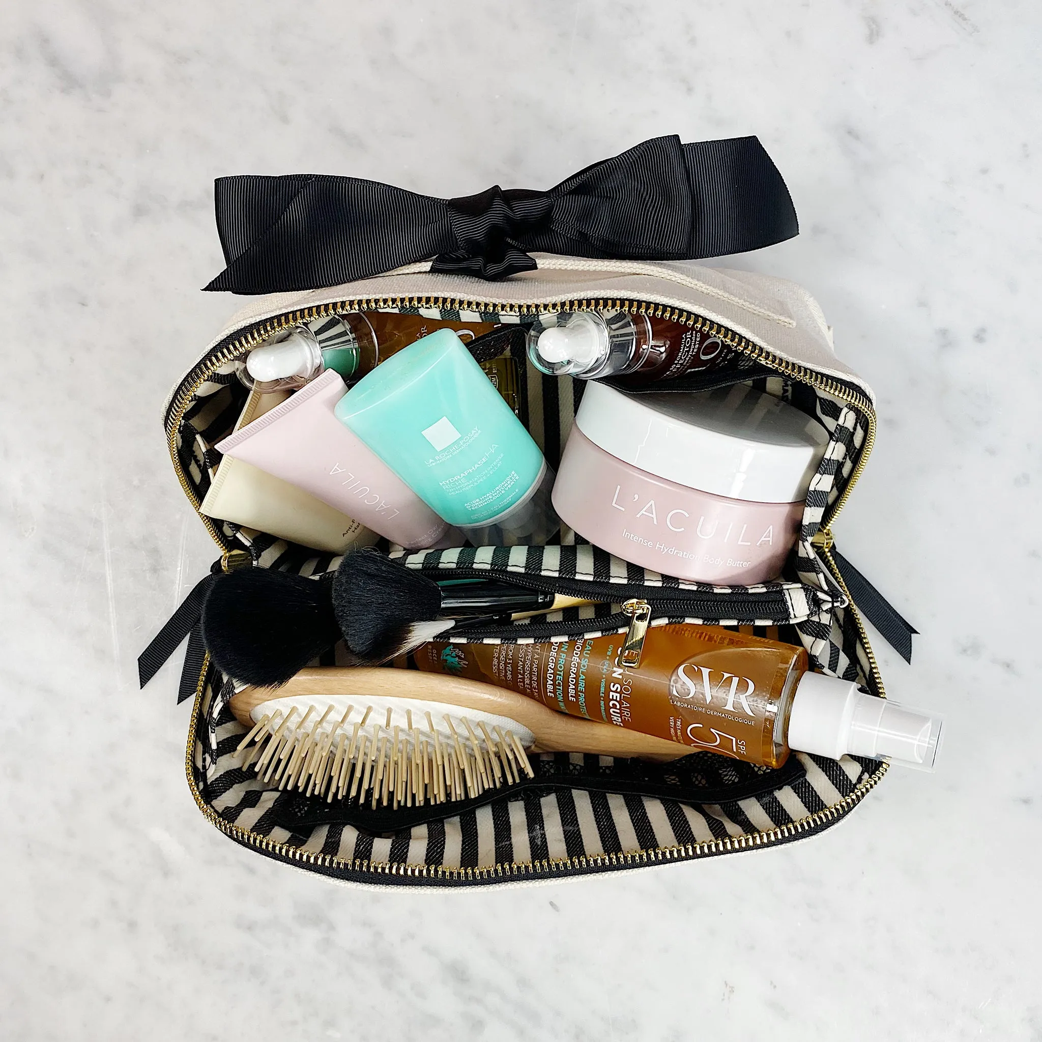 Organizing Makeup Bag, Expandable – Cream