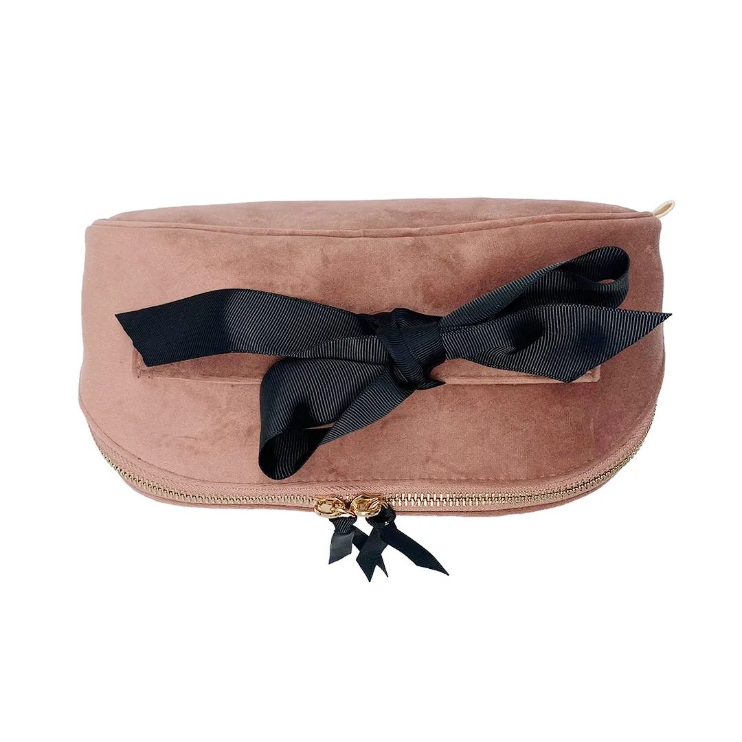 Organizing Makeup Bag, Expandable – Eco Velvet – Pink