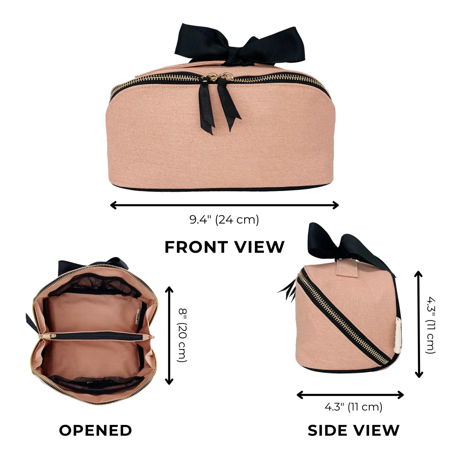 Organizing Makeup Bag, Expandable – Pink/Blush