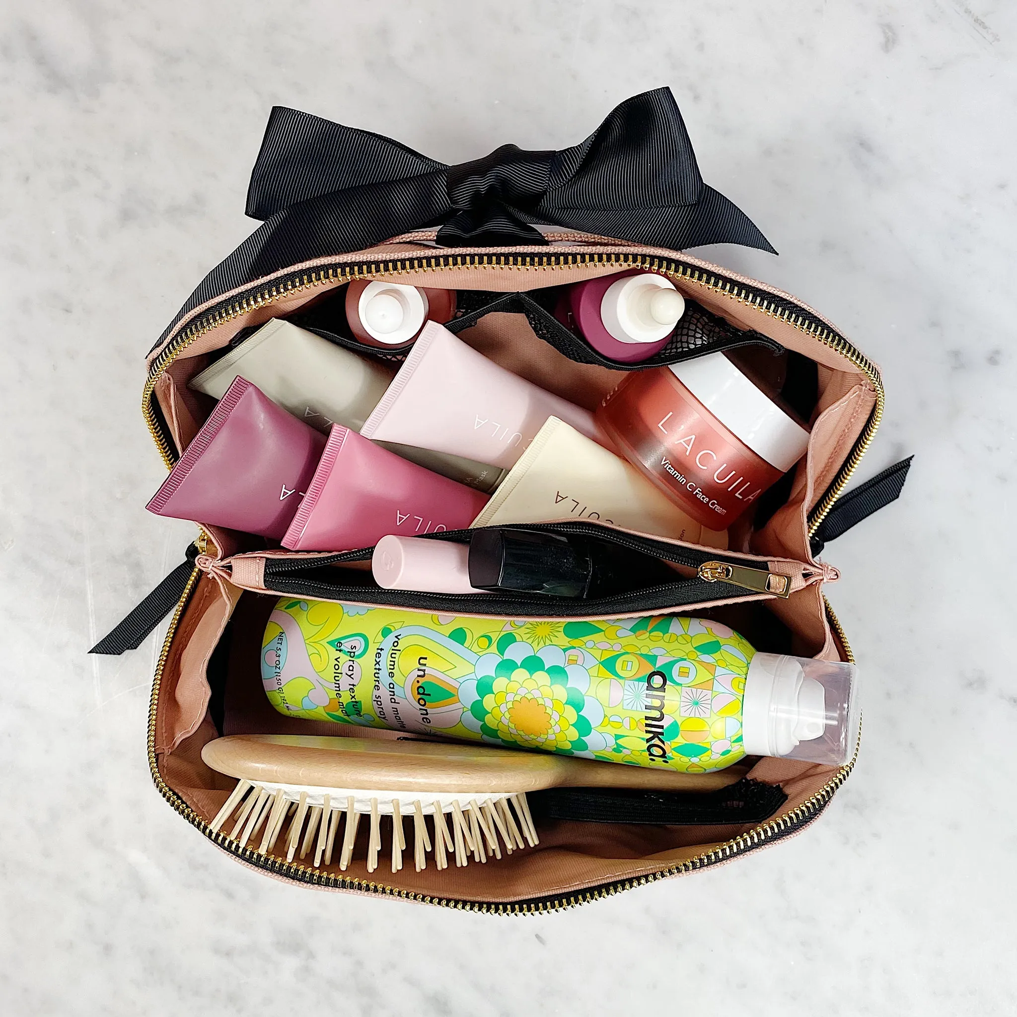 Organizing Makeup Bag, Expandable – Pink/Blush