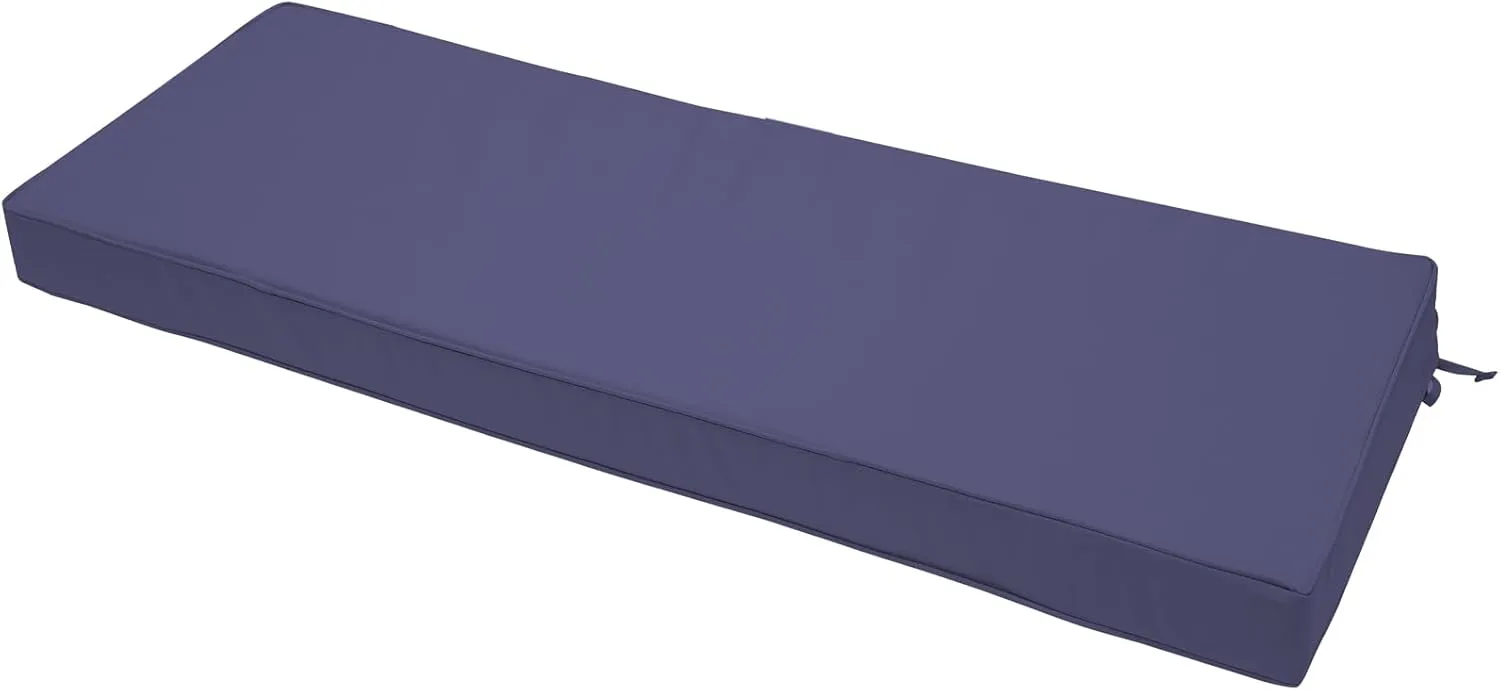 Outdoor Bench Cushion 54 x 18 x 3 Inch, Waterproof Patio Furniture Cushions with Ties, Non-Slip Rectangle Bench Seat Cushion Foam Pad for Garden Sofa Settee Couch Swing, Navy