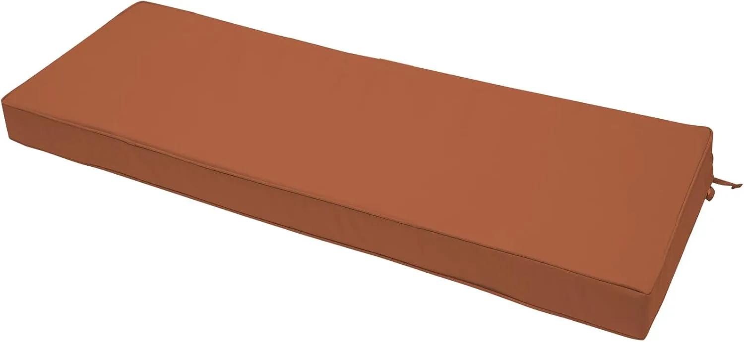 Outdoor Bench Cushion 54 x 18 x 3 Inch, Waterproof Patio Furniture Cushions with Ties, Non-Slip Rectangle Bench Seat Cushion Foam Pad for Garden Sofa Settee Couch Swing, Red