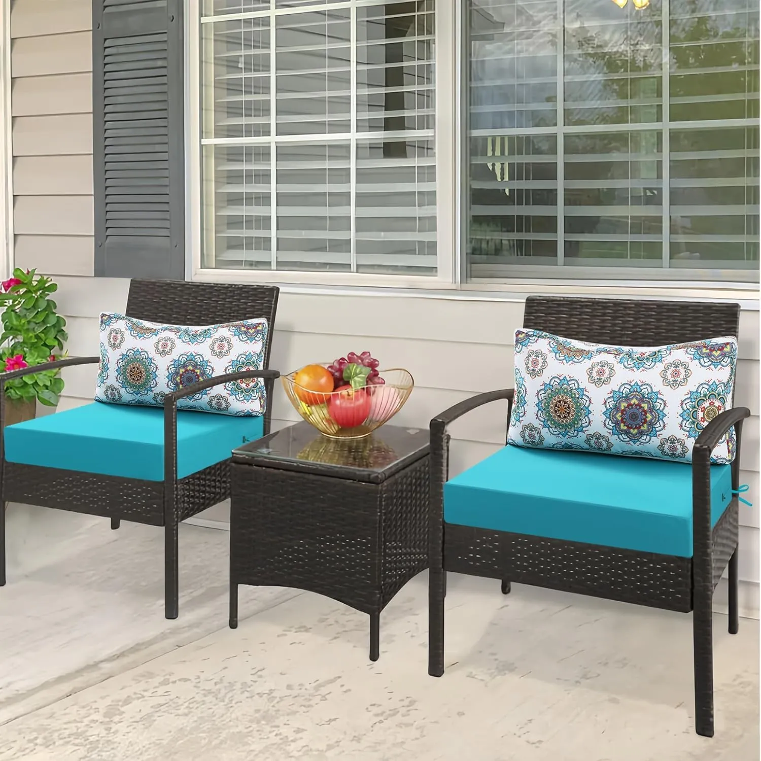 Outdoor Cushions for Patio Furniture, Outdoor Seat and Back Cushion, Waterproof Hampton Bay Deep Seat Replacement Couch Cushions for Lawn Garden, 26.5x26.5 Inch
