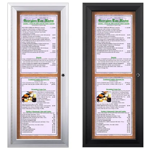 Outdoor Enclosed Menu Cases for 11x17 Portrait Menus | 7 Sizes