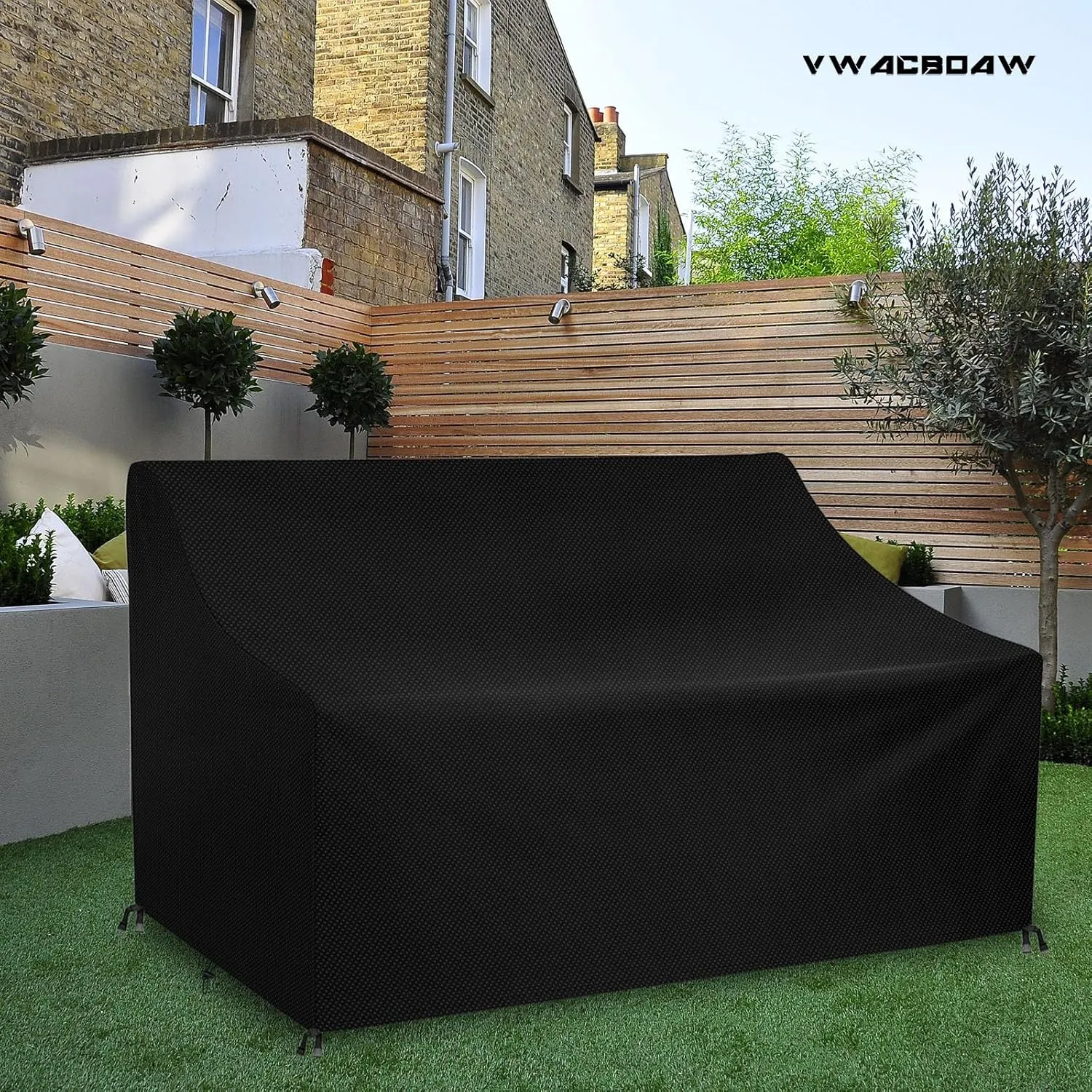 Outdoor Glider Bench Cover with Buckle, Waterproof 2-Person Patio Rocking Chair for Adirondack Double Bench, 420D Heavy Duty Oxford Fabric, Wind-Proof/Anti-UV (Black,52*30*35/24)