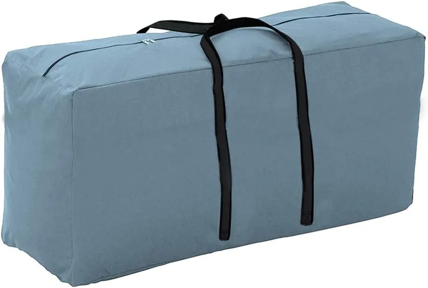 Outdoor Patio Furniture Seat Cushions Storage Bag with Zipper and Handles 68x30x20 Inches Gray Waterproof