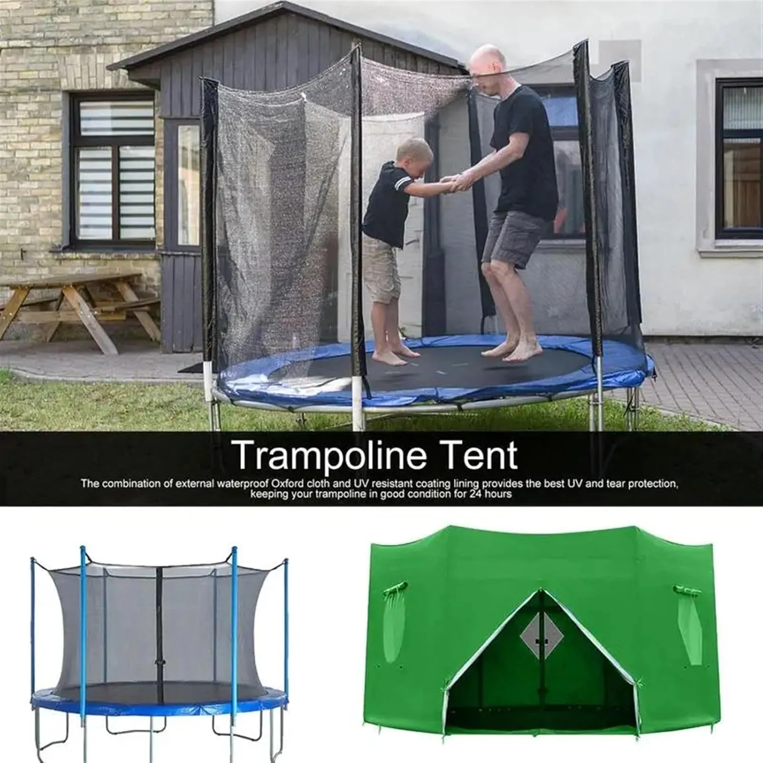 Outdoor Trampoline Tent Cover - Breathable Sunshade Canopy for Trampolines, Multi-Purpose UV Protection, Durable Trampoline Sun Cover for Kids' Playtime Fun