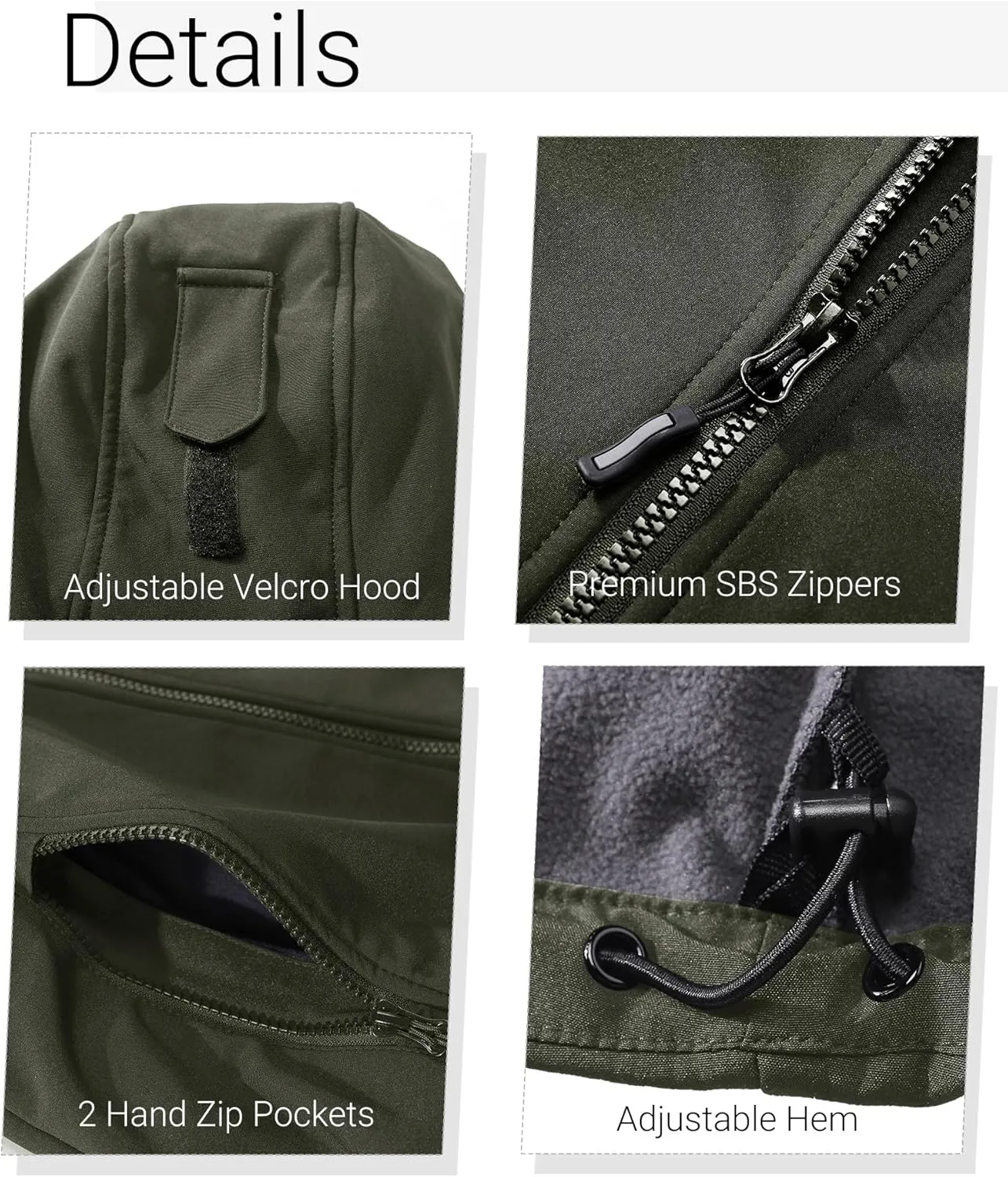 Outdoor Ventures Women's Softshell Jacket with Removable Hood, Insulated Windbreaker Waterproof Warm Fleece Lined Coat