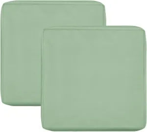 OutdoorLines Patio Seat Cushion Covers Replacement, Waterproof Cushion Cover for Outdoor Furniture, Anti-Slip Patio Chair Cushion Covers for Backyard (Set of 2, 20"x18"x4", Greyish Green, Cover Only)