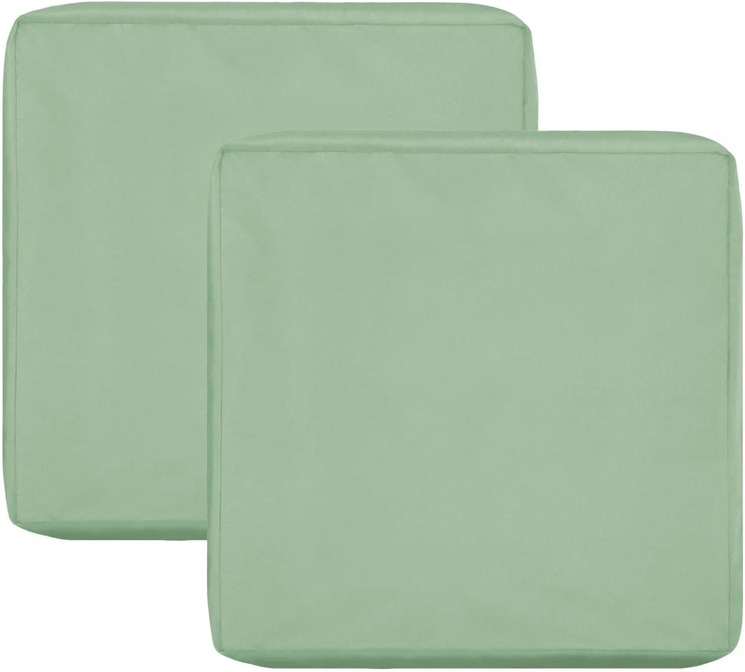 OutdoorLines Patio Seat Cushion Covers Replacement, Waterproof Cushion Cover for Outdoor Furniture, Anti-Slip Patio Chair Cushion Covers for Backyard (Set of 2, 20"x18"x4", Greyish Green, Cover Only)