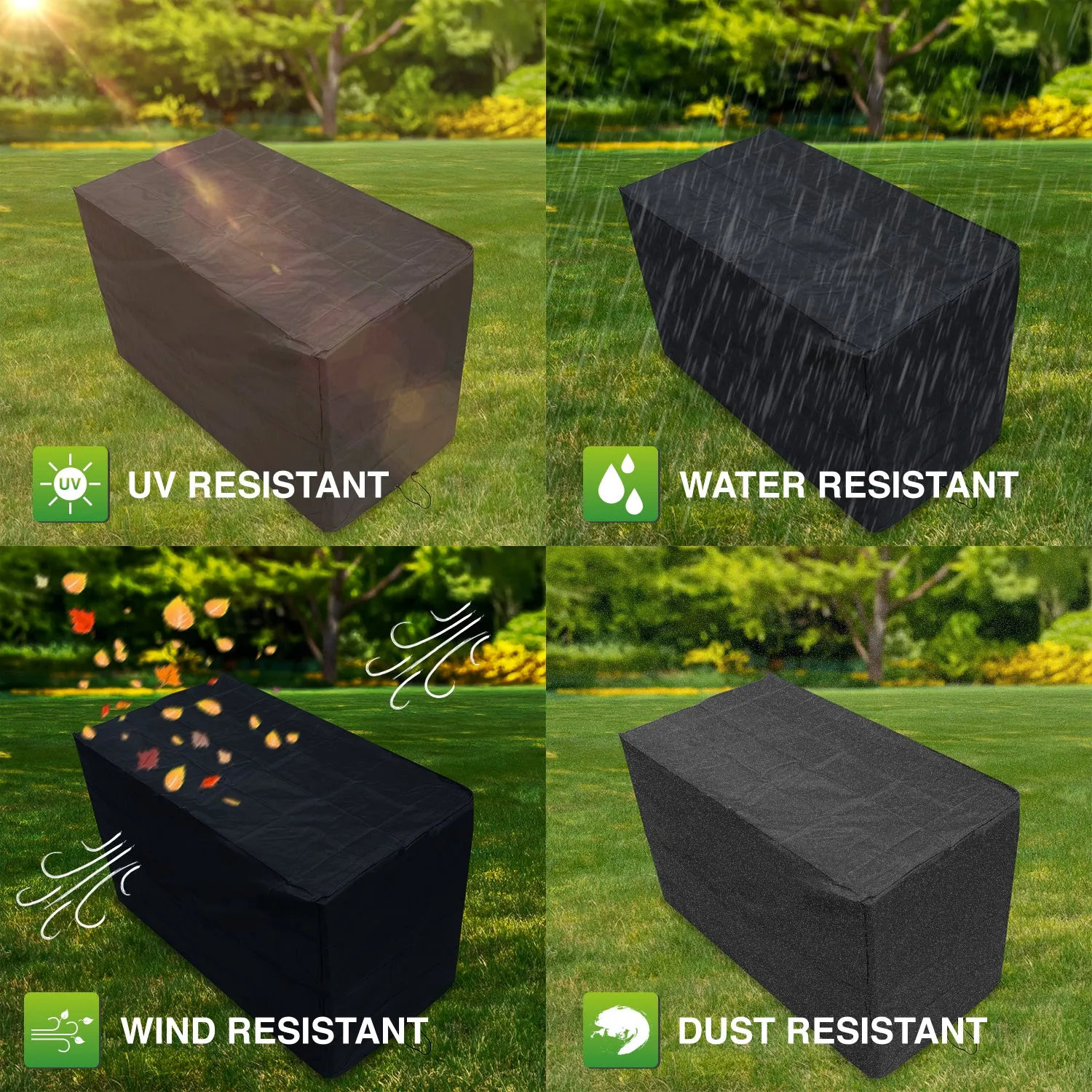 Oxbridge Black Bistro Waterproof Outdoor Garden Patio Set Furniture Cover