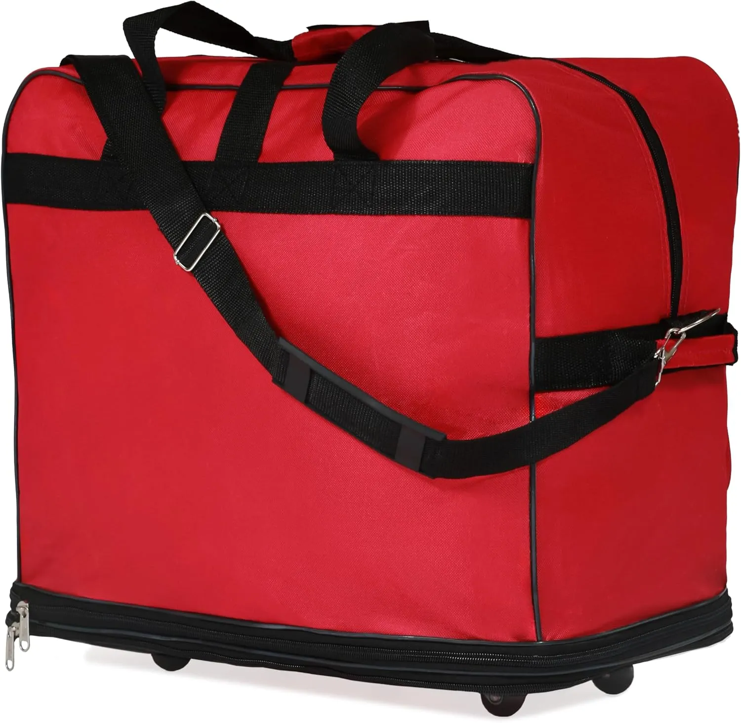 (Pack of 2) - 40"" Black Large Expandable Rolling 6 Wheeled Duffel Bag Spinner Suitcase Luggage (Red), NAVBL2PK40