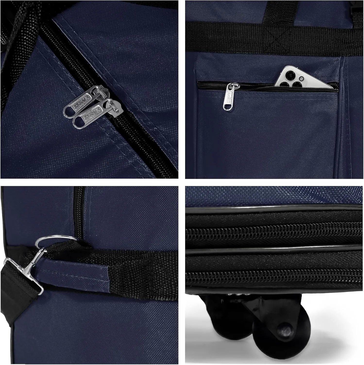 (Pack of 2) - 40"" Large Expandable Rolling 6 Wheeled Duffel Bag Spinner Suitcase Luggage (Blue), NAVBL2PK40