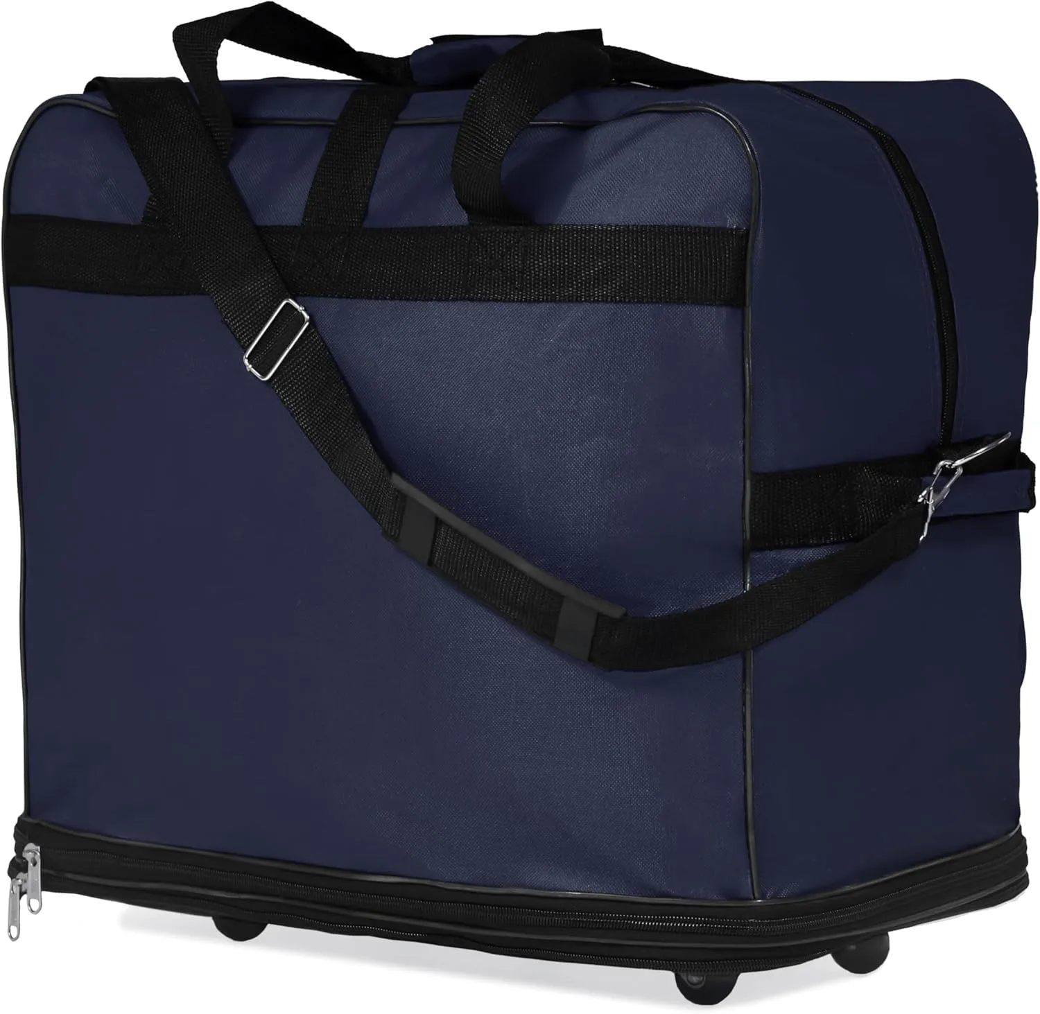 (Pack of 2) - 40"" Large Expandable Rolling 6 Wheeled Duffel Bag Spinner Suitcase Luggage (Blue), NAVBL2PK40