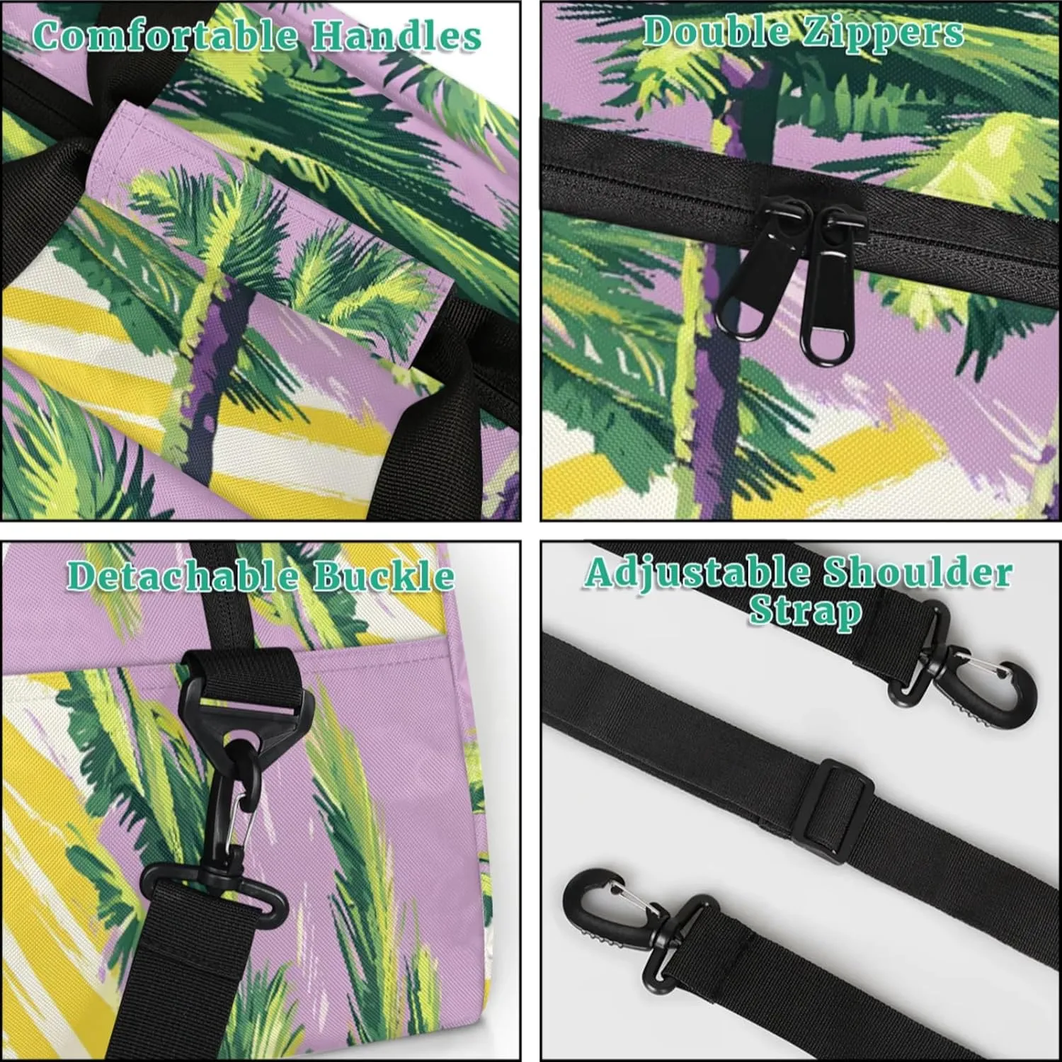 Palm Tree Small Gym Bag for Women Men, Tropical Travel Duffle Bag Workout Dance Tote Bag Carry On Overnight Weekender Bag