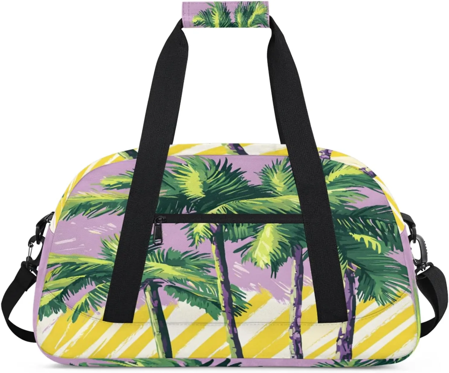 Palm Tree Small Gym Bag for Women Men, Tropical Travel Duffle Bag Workout Dance Tote Bag Carry On Overnight Weekender Bag
