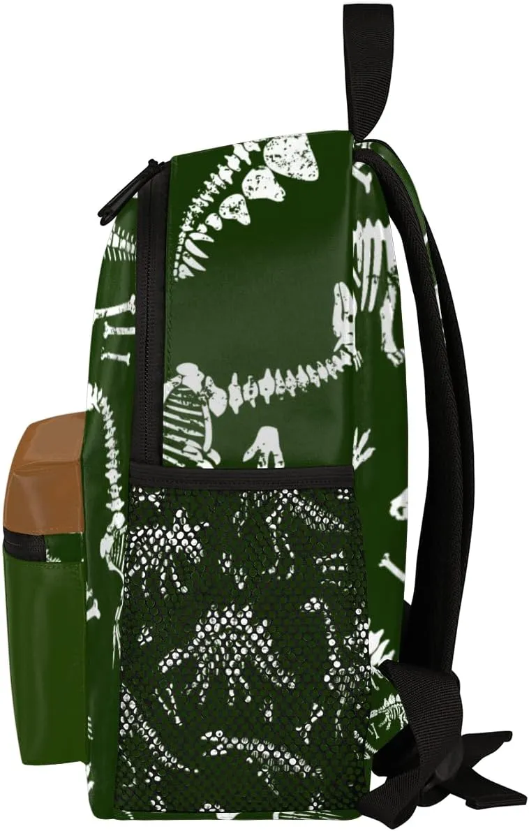 Pardick Personalized Kids Backpack School Bag for Boys, Dinosaur Skull Custom Toddler Bookbag with Name, Mini Backpack for School & Travel Kindergarten Elementary Bag 12in