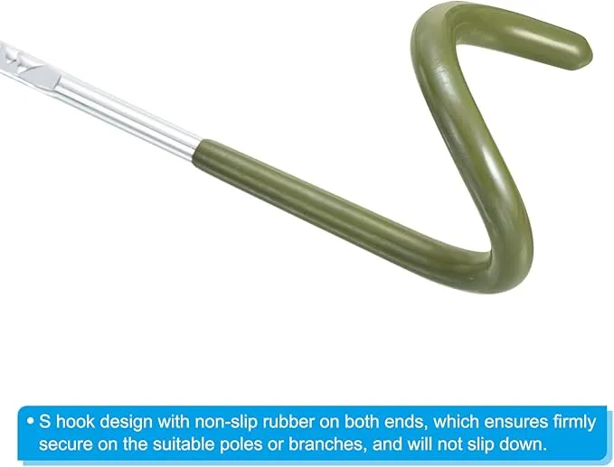 PATIKIL Camping Lantern Hook Hanger, 4 Pack Camping Equipment Tent Lamp Hook Pole Hanger for Outdoor Hiking, Olive Green