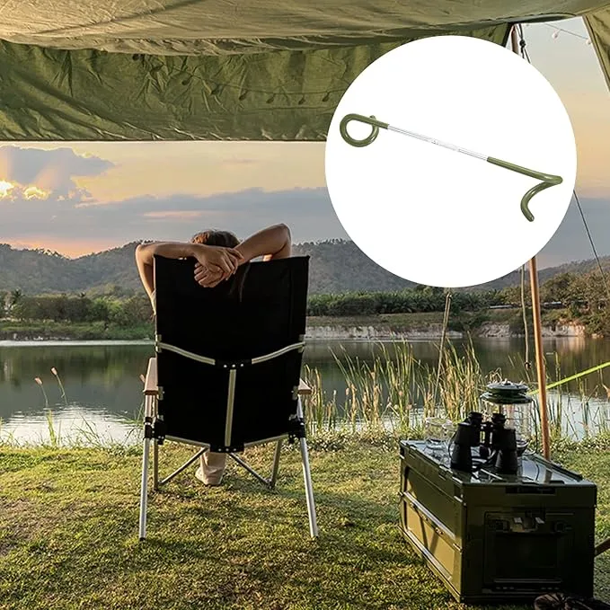 PATIKIL Camping Lantern Hook Hanger, 4 Pack Camping Equipment Tent Lamp Hook Pole Hanger for Outdoor Hiking, Olive Green