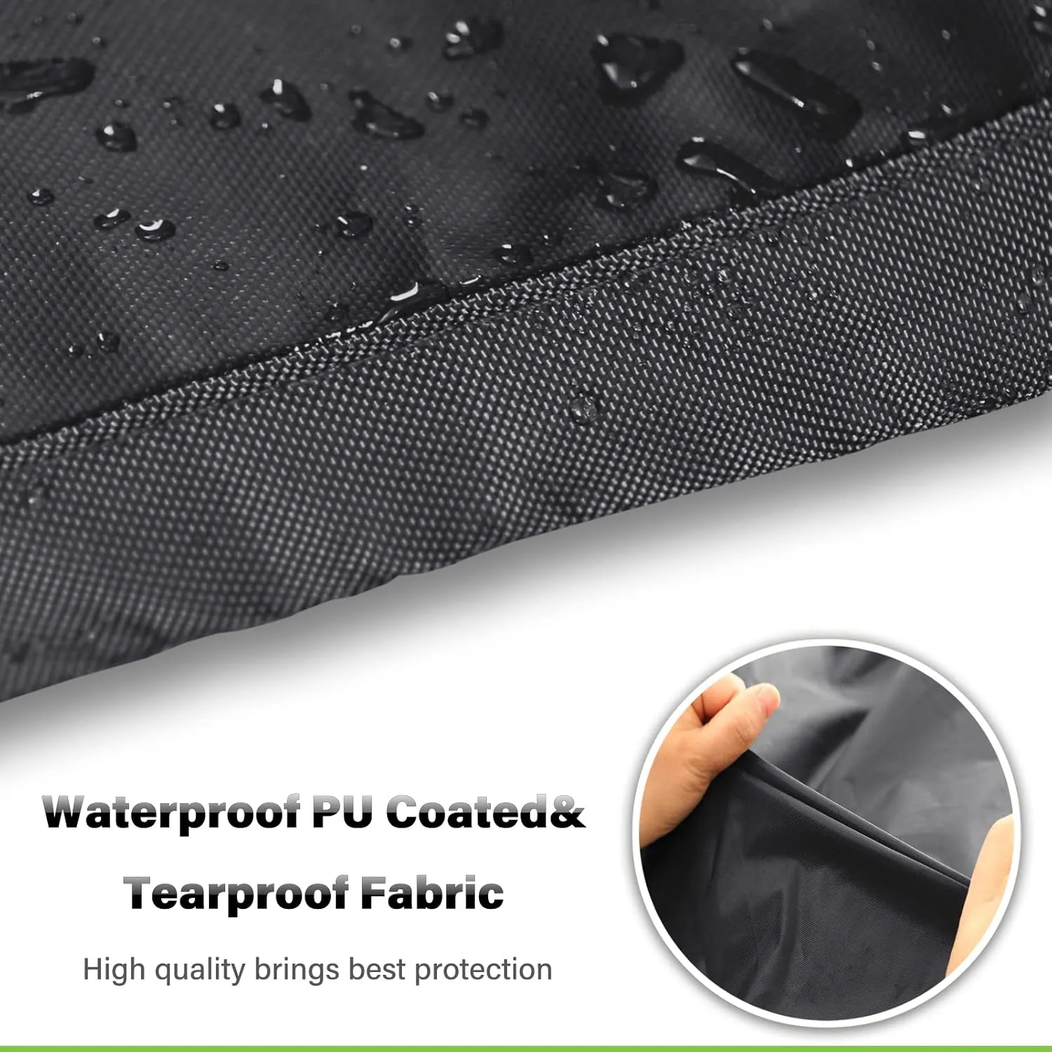 Patio Furniture Covers Waterproof, Heavy Duty 600D Outdoor Furniture Covers for Outside Sectional Sofa Set,Tear Resistance and Anti-UV, 126"L x 126"W x 28"H, Black with Green Piping