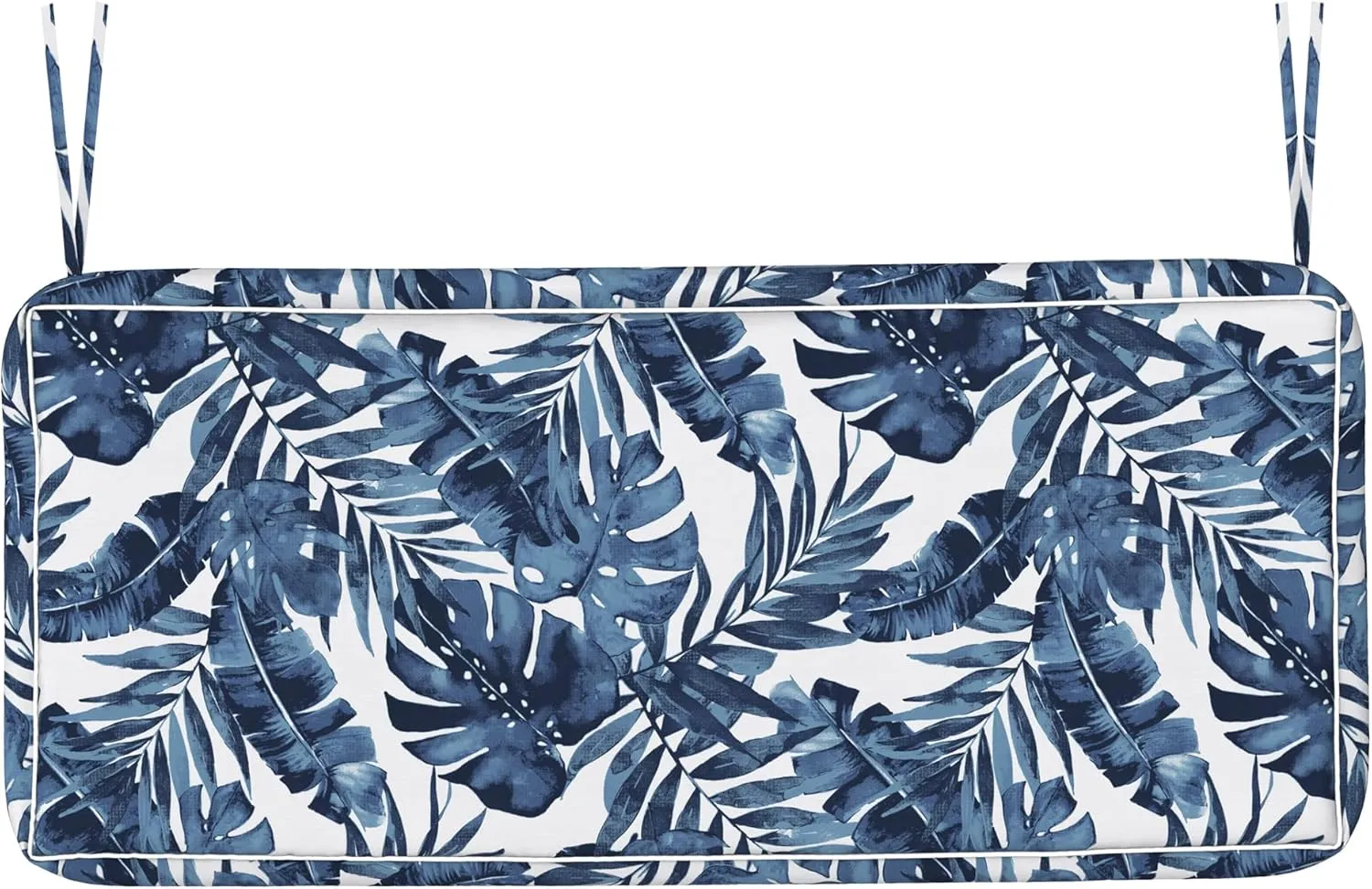 Patio Outdoor Cushion Cover Slip Cover W48 x D18 x H3 Inch with Zipper for Bench Loveseat Furniture, UV Protection Cushion Covers Replacement Covers 1 Pack, Palm Blue (Covers ONLY)