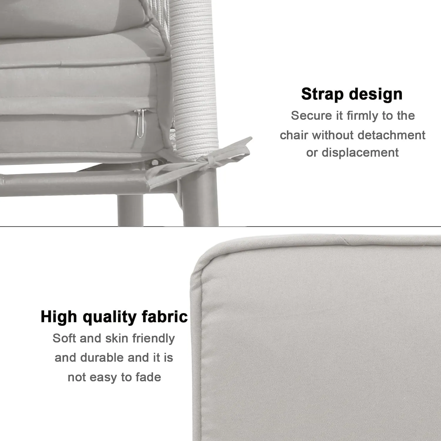 Patio Seat Cushion Covers 4 Pack,Outdoor Furniture Chair Seat Cushion Replacement Cover for Couch,Sofa (Replacement Covers Only) (22×22×3, Light Gray)