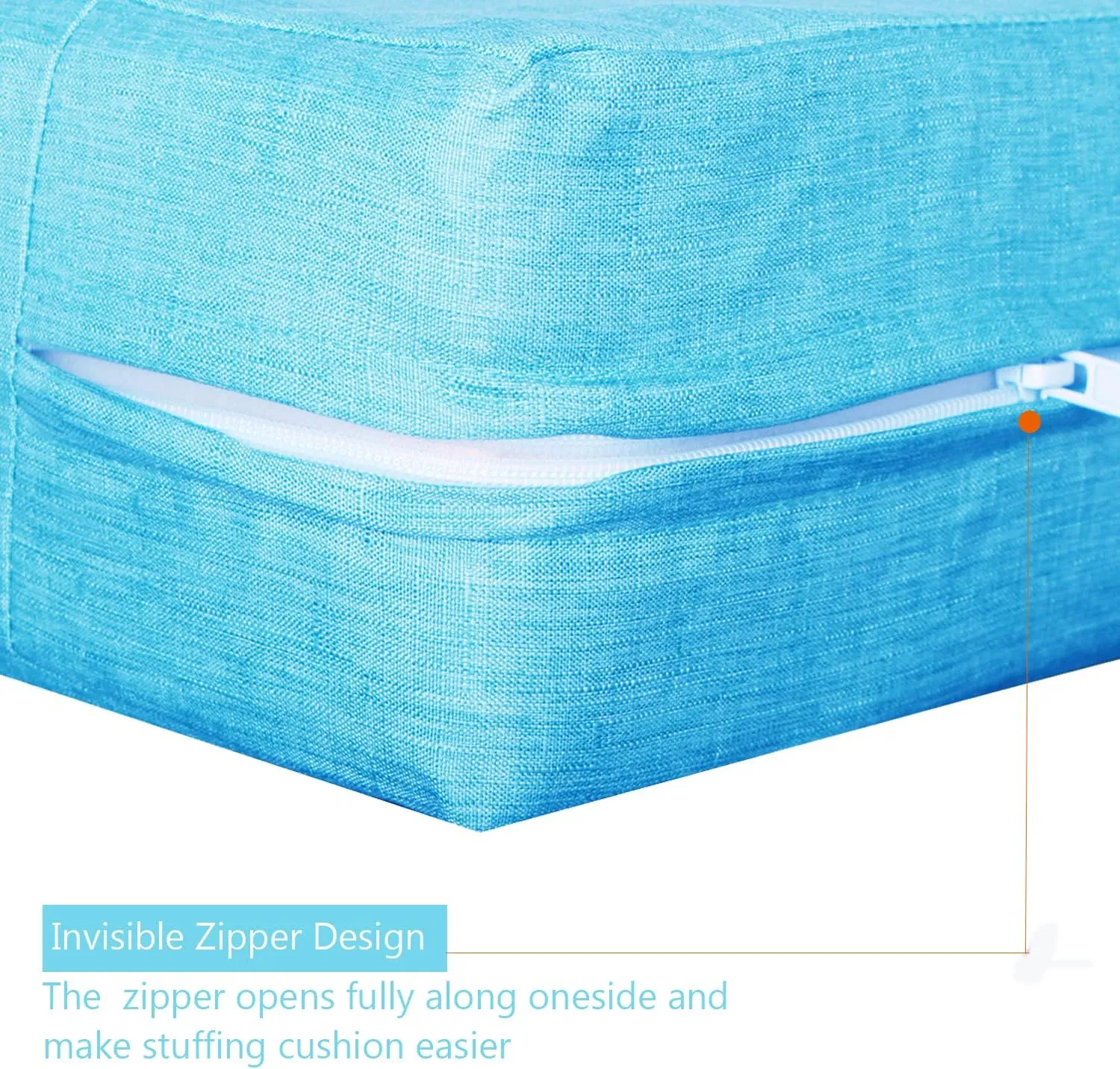 Patio Seat Cushion Covers,Washable Slip Covers Replacement,Waterproof Outdoor Furniture Chair Cushion Pillow Seat Cover for Couch,Garden,Sofa,Aqua,24"×22"×4"(4 Covers Only)