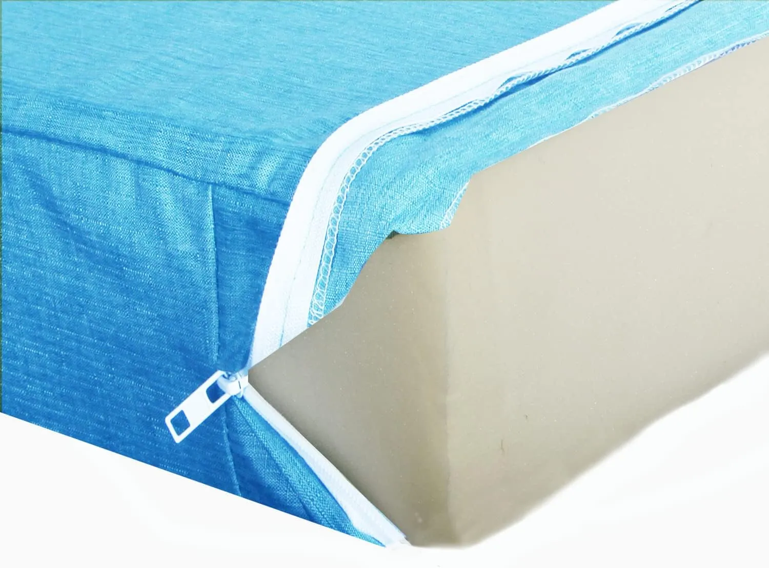 Patio Seat Cushion Covers,Washable Slip Covers Replacement,Waterproof Outdoor Furniture Chair Cushion Pillow Seat Cover for Couch,Garden,Sofa,Aqua,24"×22"×4"(4 Covers Only)