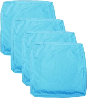 Patio Seat Cushion Covers,Washable Slip Covers Replacement,Waterproof Outdoor Furniture Chair Cushion Pillow Seat Cover for Couch,Garden,Sofa,Aqua,24"×22"×4"(4 Covers Only)