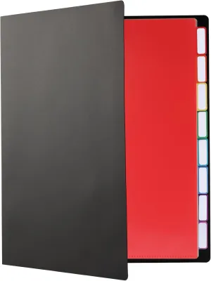 Pendaflex Project Organizer, File Organizer for School, Home and Office, Black with 16 Pockets and 8 Rainbow Tabs, Fits 160 Letter Size Sheets, Poly Tabs with Adhesive Labels (83144)