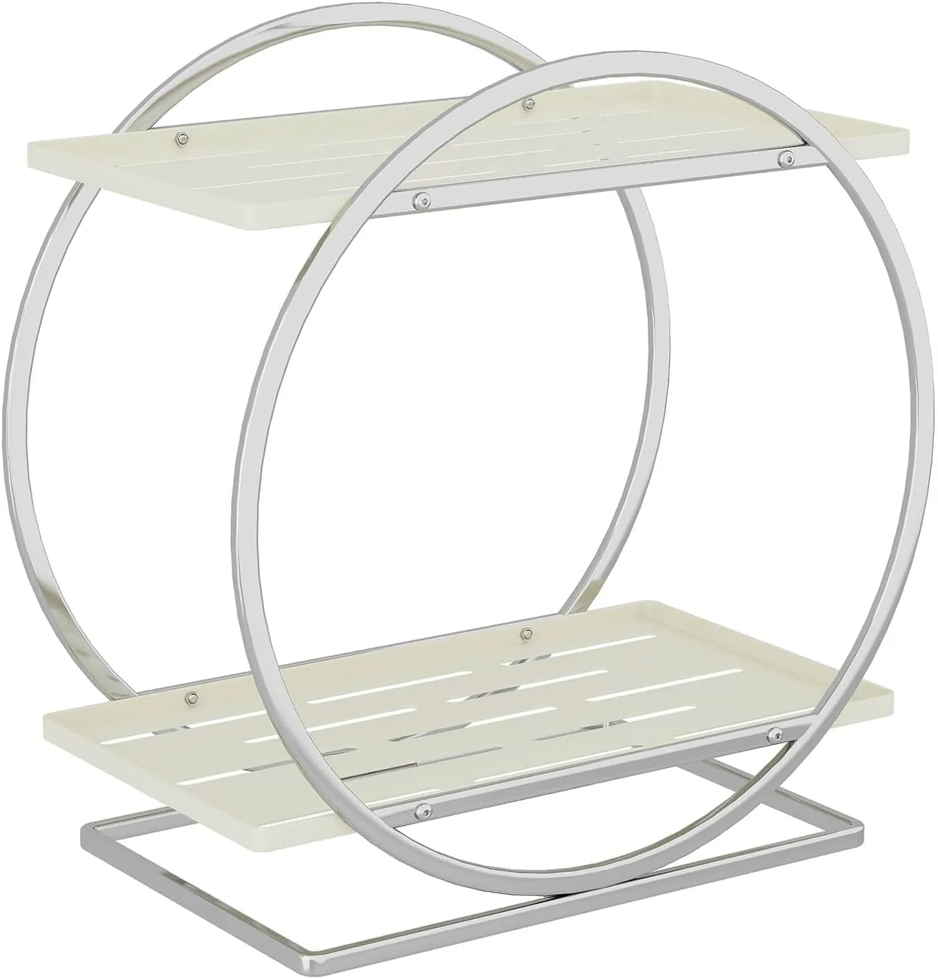Perfume Organizer for Dresser, 2-Tier Bathroom Counter Organizer, Elegant Makeup Organizer for Vanity, Cream White Cosmetics Skincare Organizers, Multi-Purpose Bathroom Organizers and Storage