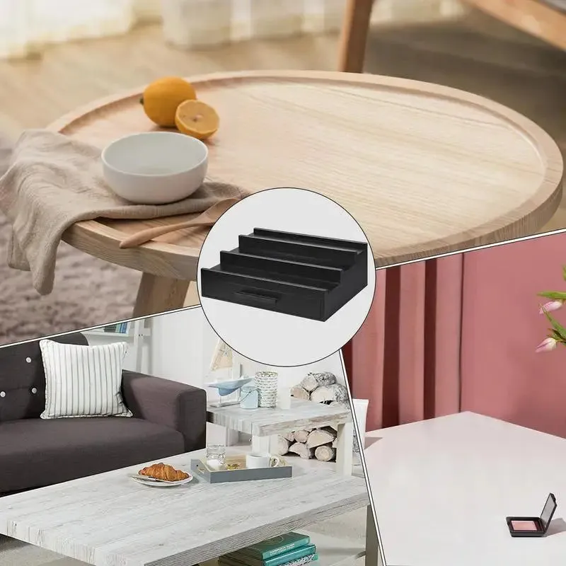Perfume Rack Organizer With Drawers Black Perfume Organizer Three-Layer Perfume Holder Fragrance Display Drawers For Watches