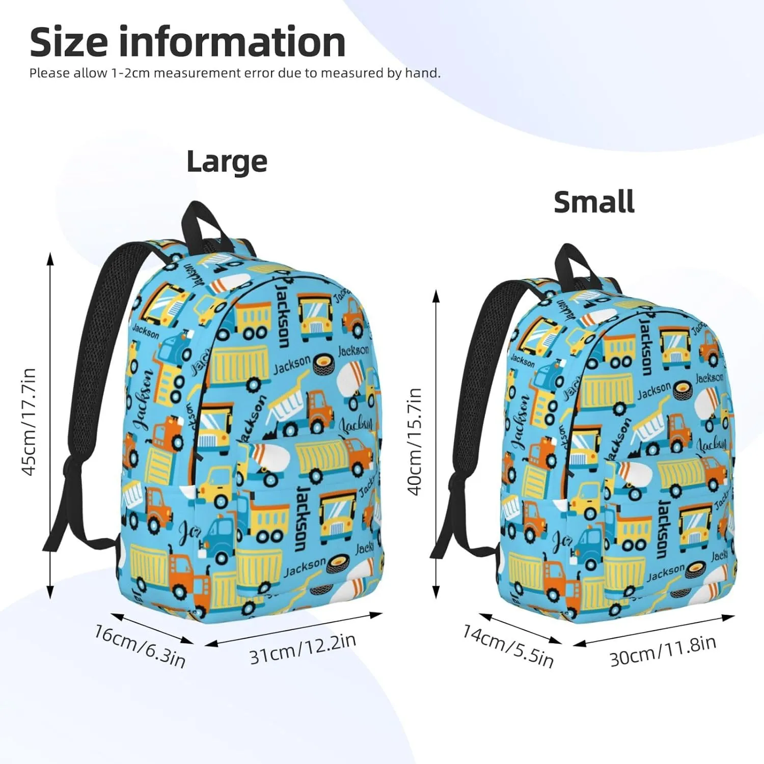 Personalized Backpack| Custom Name Backpacks For Her/Him For Work,Weekend Getaway,Traveling,Hiking,Camping |Funny Vehicle Pattern Backpack (A - style 1)