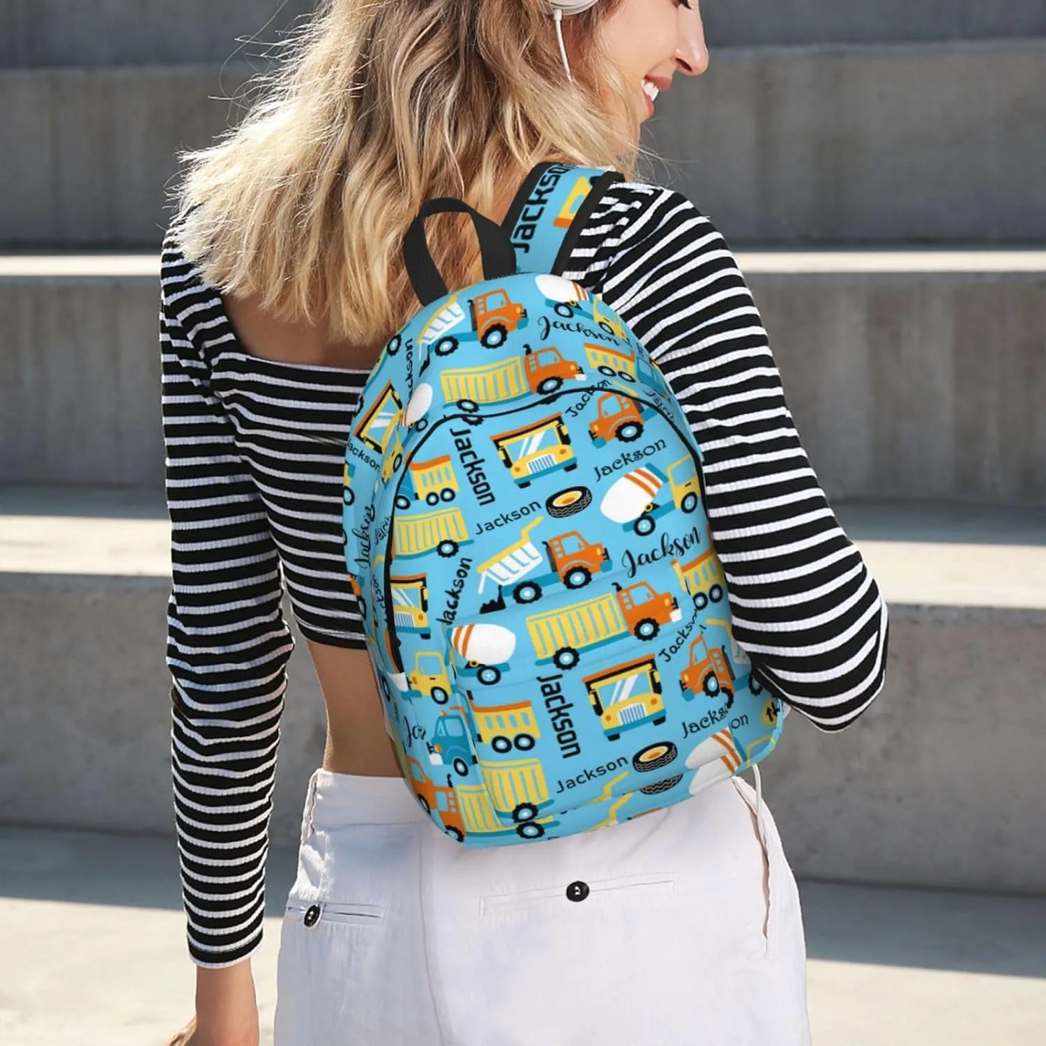 Personalized Backpack| Custom Name Backpacks For Her/Him For Work,Weekend Getaway,Traveling,Hiking,Camping |Funny Vehicle Pattern Backpack (A - style 1)