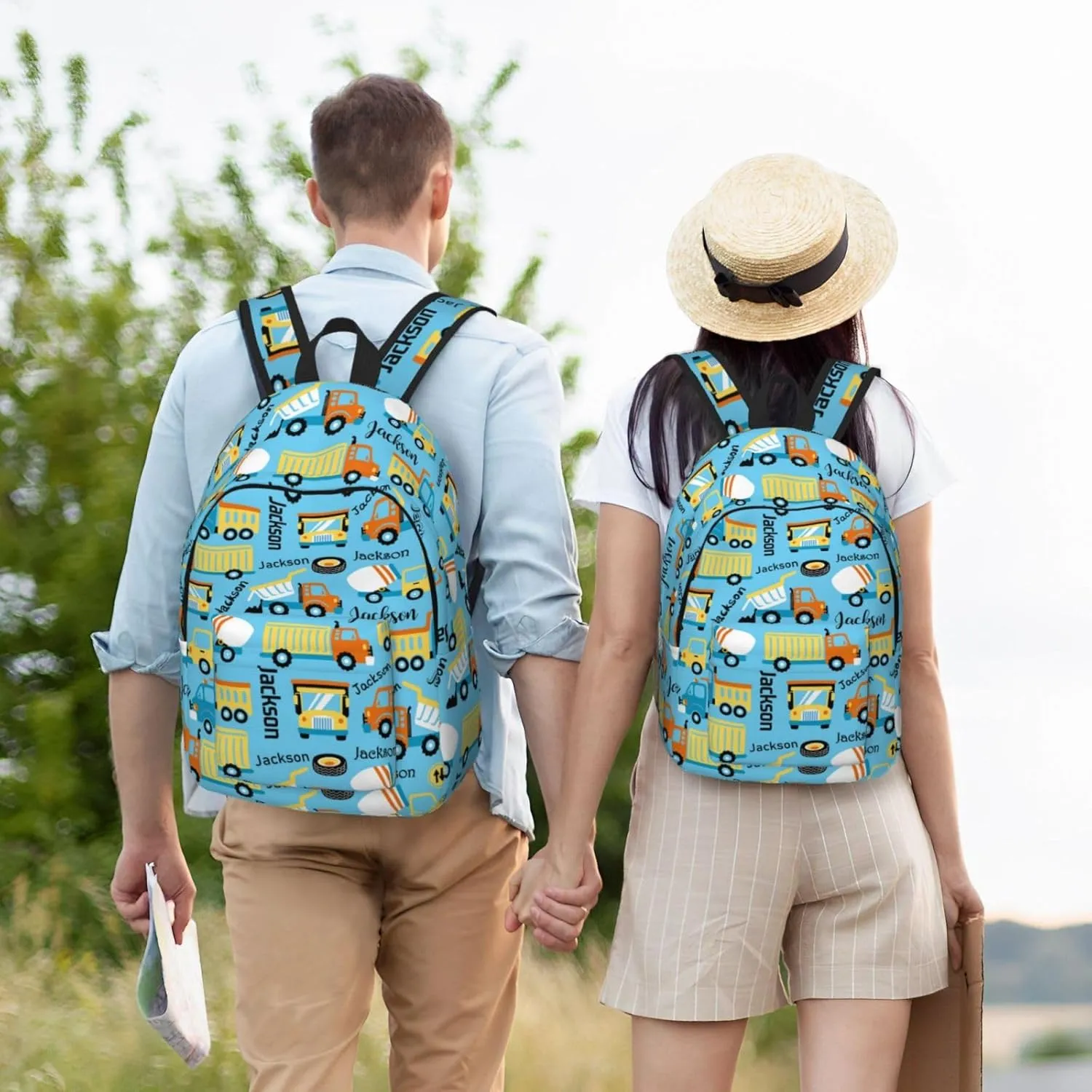 Personalized Backpack| Custom Name Backpacks For Her/Him For Work,Weekend Getaway,Traveling,Hiking,Camping |Funny Vehicle Pattern Backpack (A - style 1)
