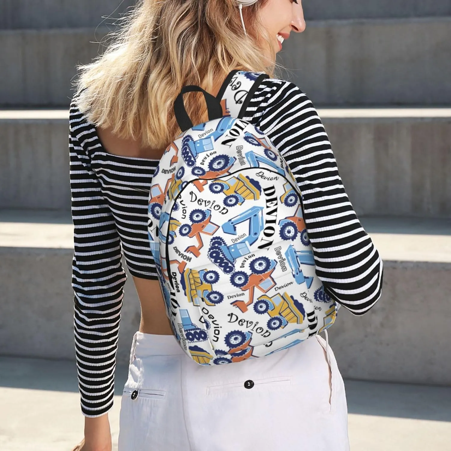 Personalized Backpack| Custom Name Backpacks For Her/Him For Work,Weekend Getaway,Traveling,Hiking,Camping |Funny Vehicle Pattern Backpack (A - style 4)
